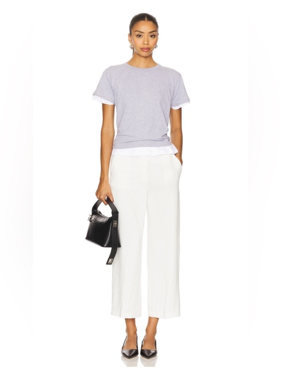 Theory Pants - Theory Good Linen Relaxed Wide Leg Pull on Cropped Pant
